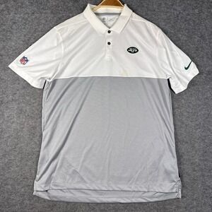 Nike Shirt Mens Large White Gray New York Jets NFL On Field Dri-Fit